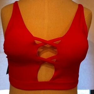 Frederick's of Hollywood sunset strap tie detail top size small